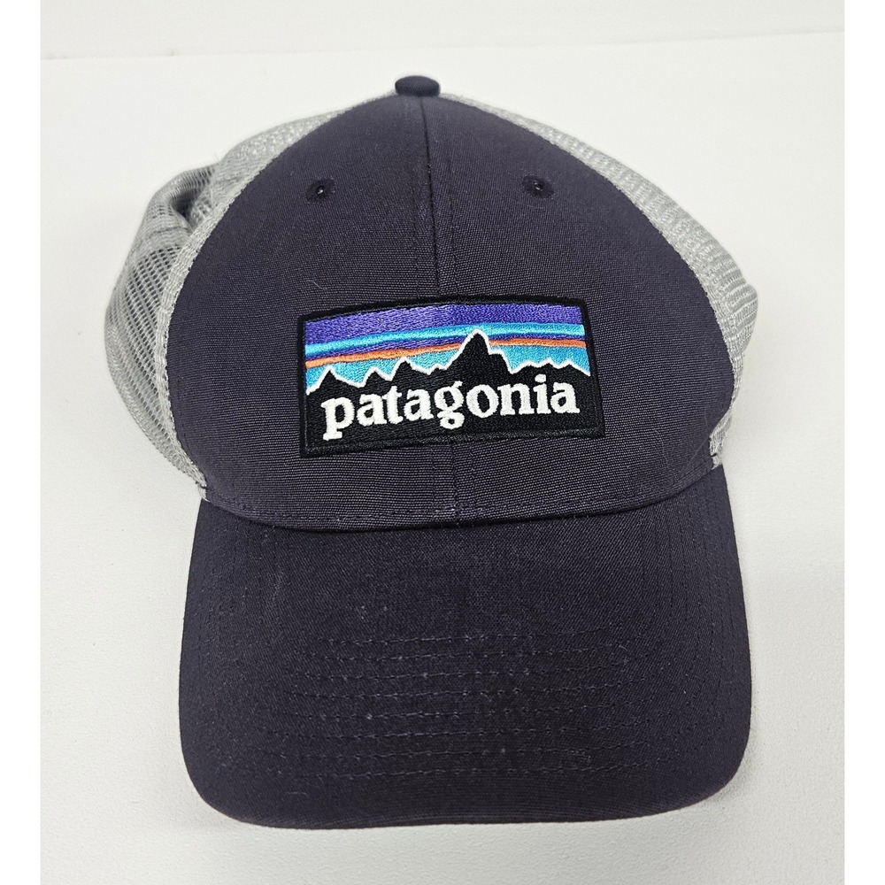 Patagonia Fitz Roy Trout Trucker Hat Navy Blue Grey Mesh Snapback Cap